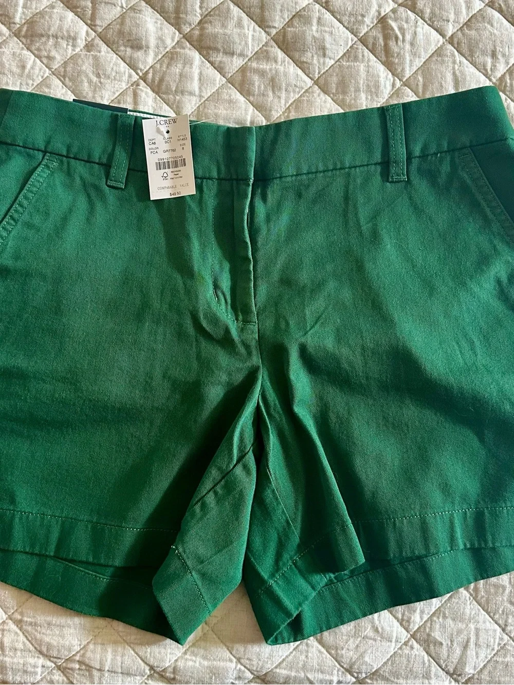 J. Crew Emerald Green Shorts - 5” inseam, Size 8